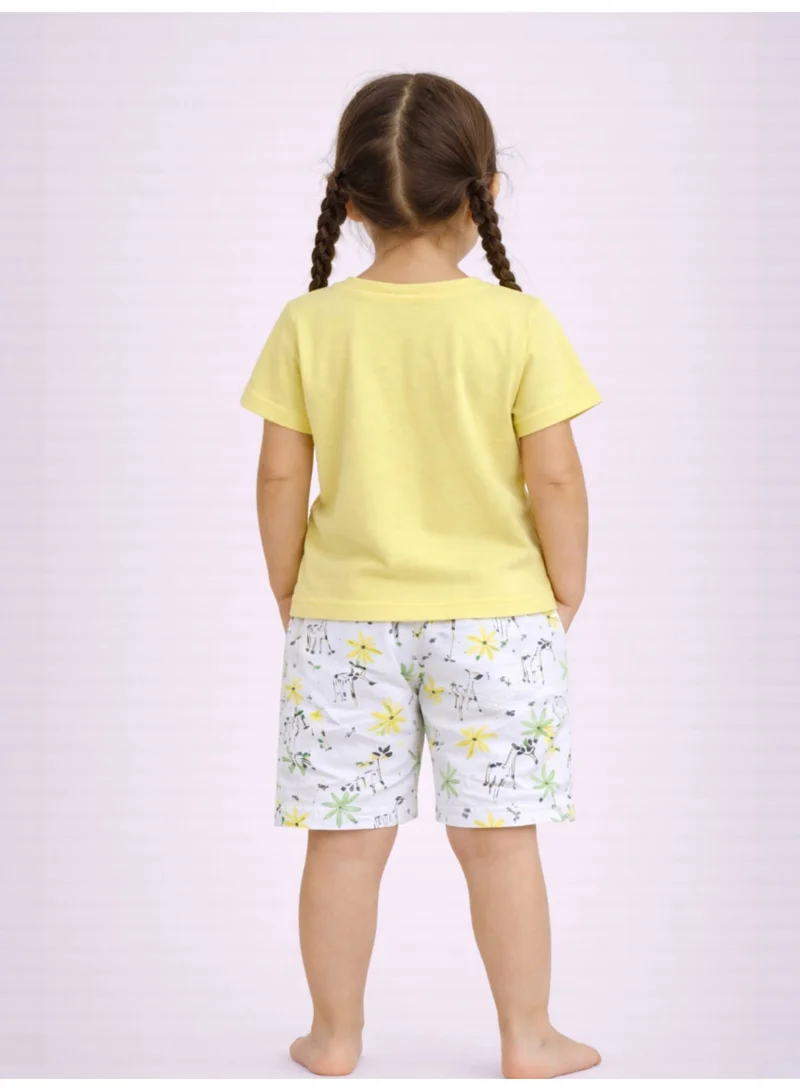 Victor And Jane  Girls Nature Print Cotton Pajama Set – T-Shirt & Shorts Nightwear for Women | Best Price UAE